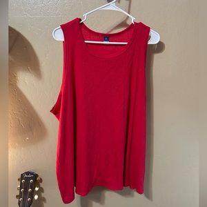 Red wide strap shirt